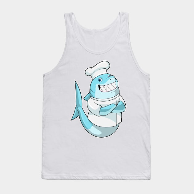 Shark as Chef with Cooking apron Tank Top by Markus Schnabel